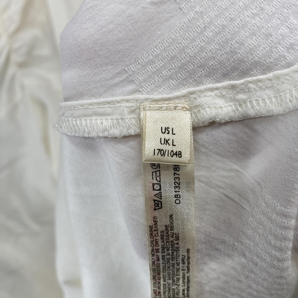 Free People Summer Ready Dress Womens Large Ivory Cutout‎ Buttons Beachy Boho - Picture 9 of 14